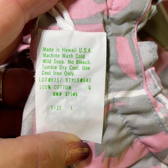 Vintage Hilo Hattie's Hawaiian Duster Aloha Maxi Tiki Dress Size L - Picture 14 of 14